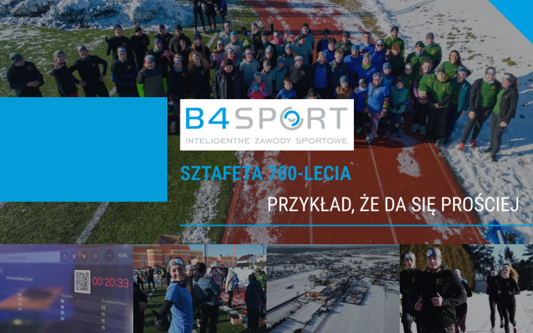 Króka migawka Sztafety 700-lecia w Szuszcu w zimowych warunkach